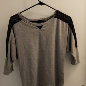 Grey 3/4 sleeves with fishnet accents